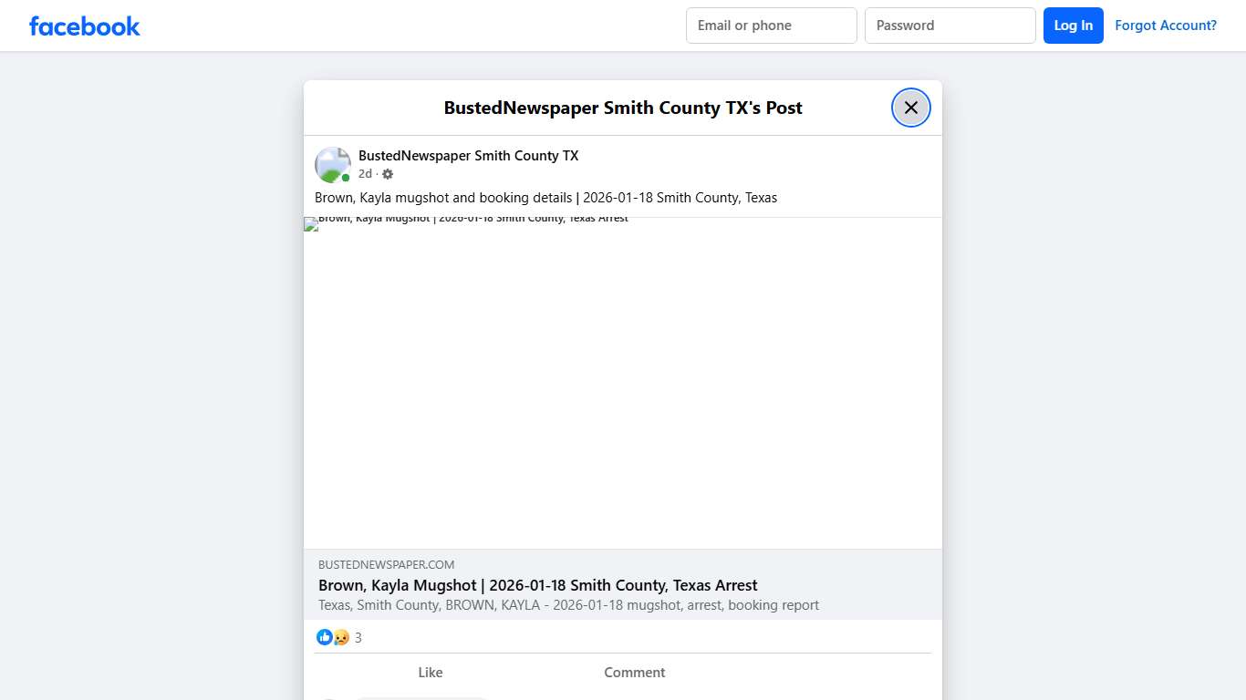 Brown, Kayla mugshot and... - BustedNewspaper Smith County TX | Facebook